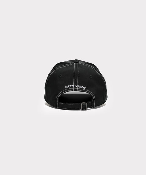 G59 CATACOMBS CONTRAST STITCH UNSTRUCTURED 5 PANEL CAP (BLACK)