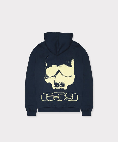 G59 SKULL LOGO GLOW HOODIE (NAVY)