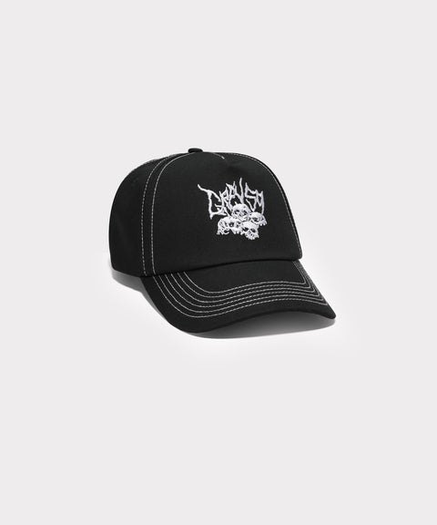 G59 CATACOMBS CONTRAST STITCH UNSTRUCTURED 5 PANEL CAP (BLACK)