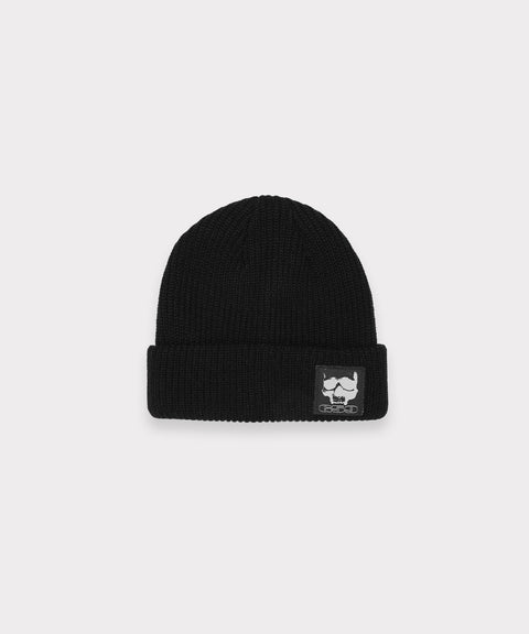 SKULL LOGO LOOSE GAUGE BEANIE (BLACK)