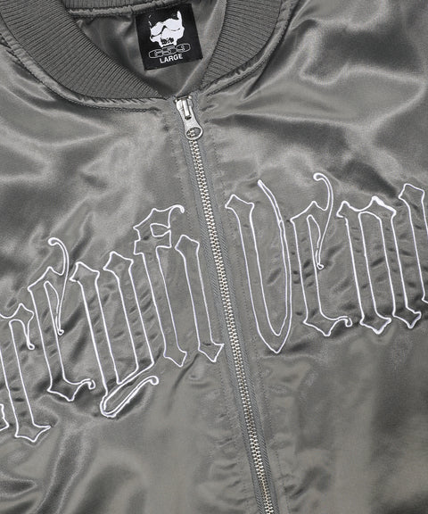 G59 SKULL TATTOO BOMBER JACKET (CHARCOAL)