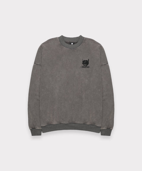 SKULL LOGO CREWNECK (GREY)