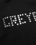 CRUST CROPPED STUDDED WOMENS HOODIE (WASHED BLACK)