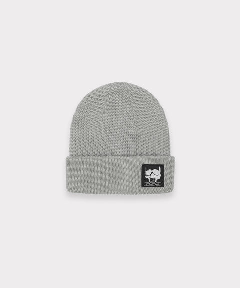 SKULL LOGO LOOSE GAUGE BEANIE (GREY)