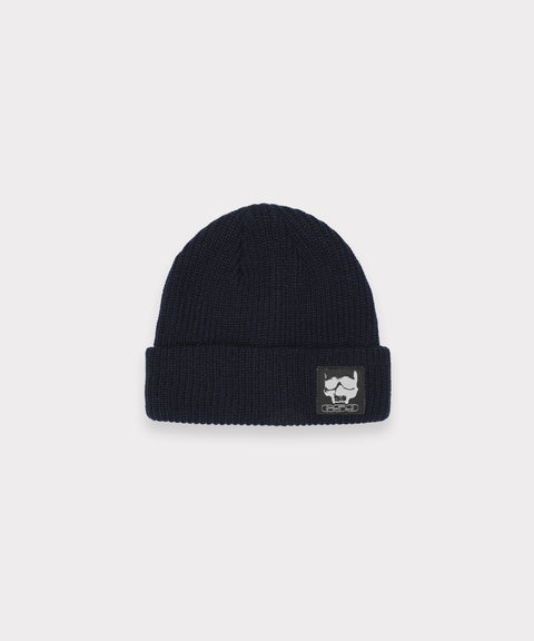 SKULL LOGO LOOSE GAUGE BEANIE (BLUE)