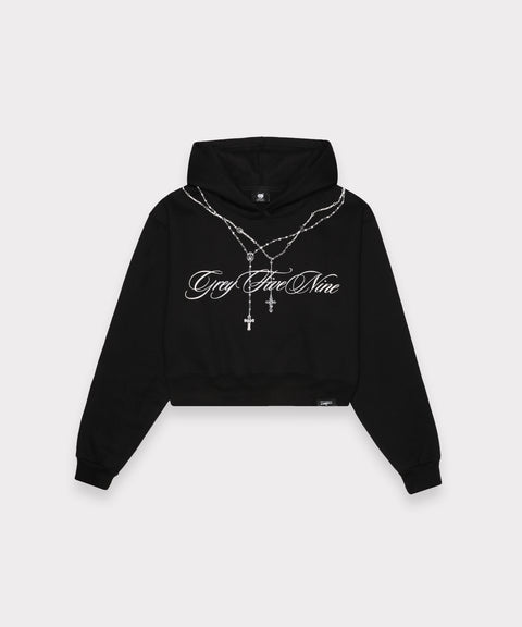 G59 WOMENS ROSARY HOODIE (BLACK)