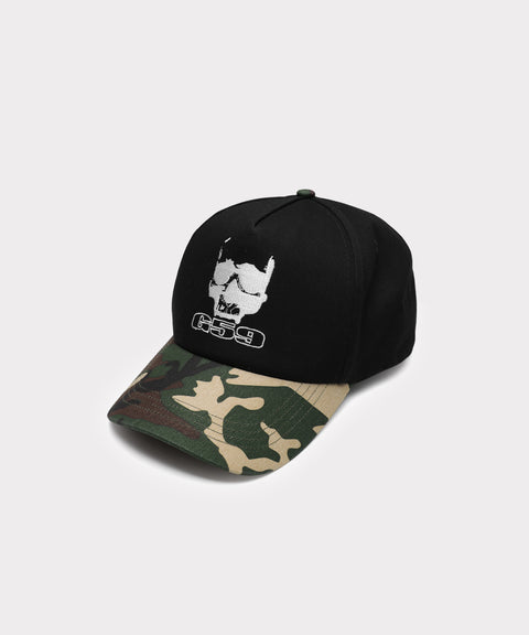 G59 LOGO SNAPBACK HAT (BLACK/WOODLAND CAMO)