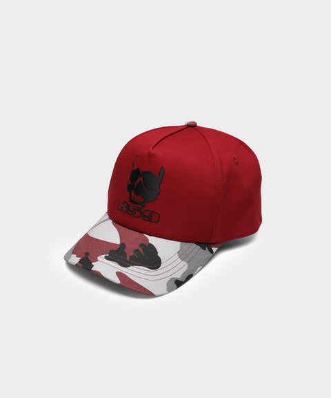 G59 LOGO SNAPBACK HAT (BURGUNDY/CITY CAMO)