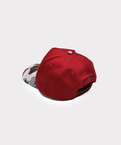 G59 LOGO SNAPBACK HAT (BURGUNDY/CITY CAMO)