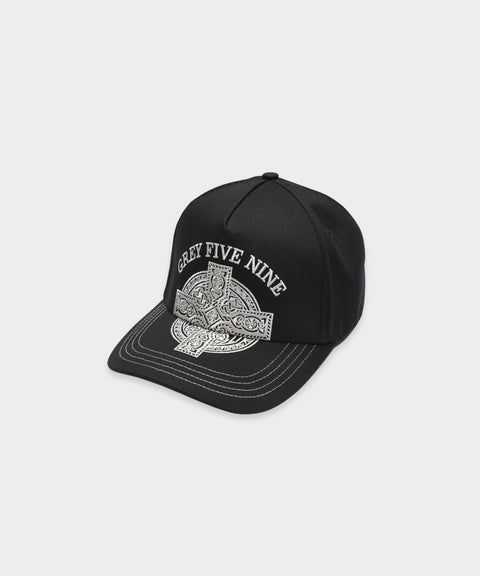 G59 TRIBAL CROSS CAP (BLACK)