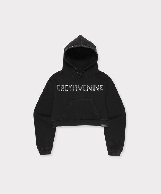 GIVENCHY Archetype cropped hoodie in fleece in - black