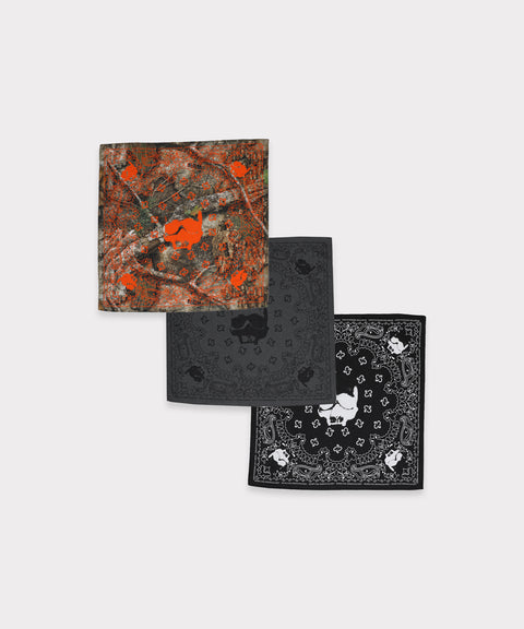 G59 3 PACK SKULL BANDANA (BLACK/GREY/CAMO)