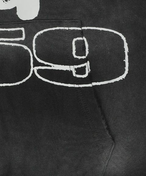 59 THRASHED THERMAL LINED ZIP UP (WASHED BLACK)