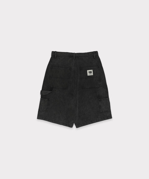 G59 PAIN INFLICTED DOUBLE KNEE SHORTS (BLACK DENIM)