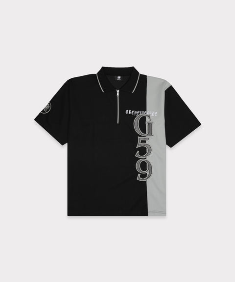 59 ZIP POLO (BLACK/GREY)