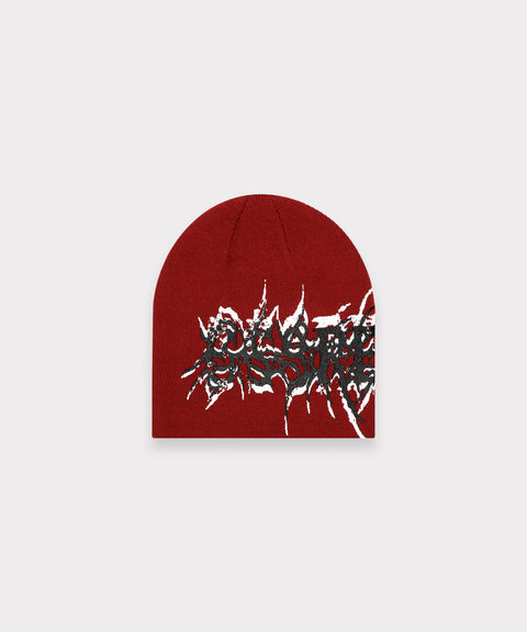 G59 VIRUS SKULLY KNIT BEANIE (RED)