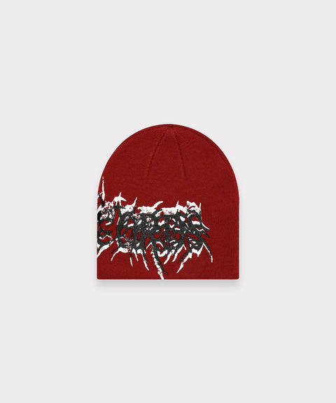 G59 VIRUS SKULLY KNIT BEANIE (RED)