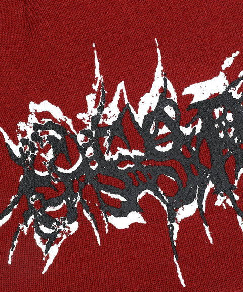 G59 VIRUS SKULLY KNIT BEANIE (RED)